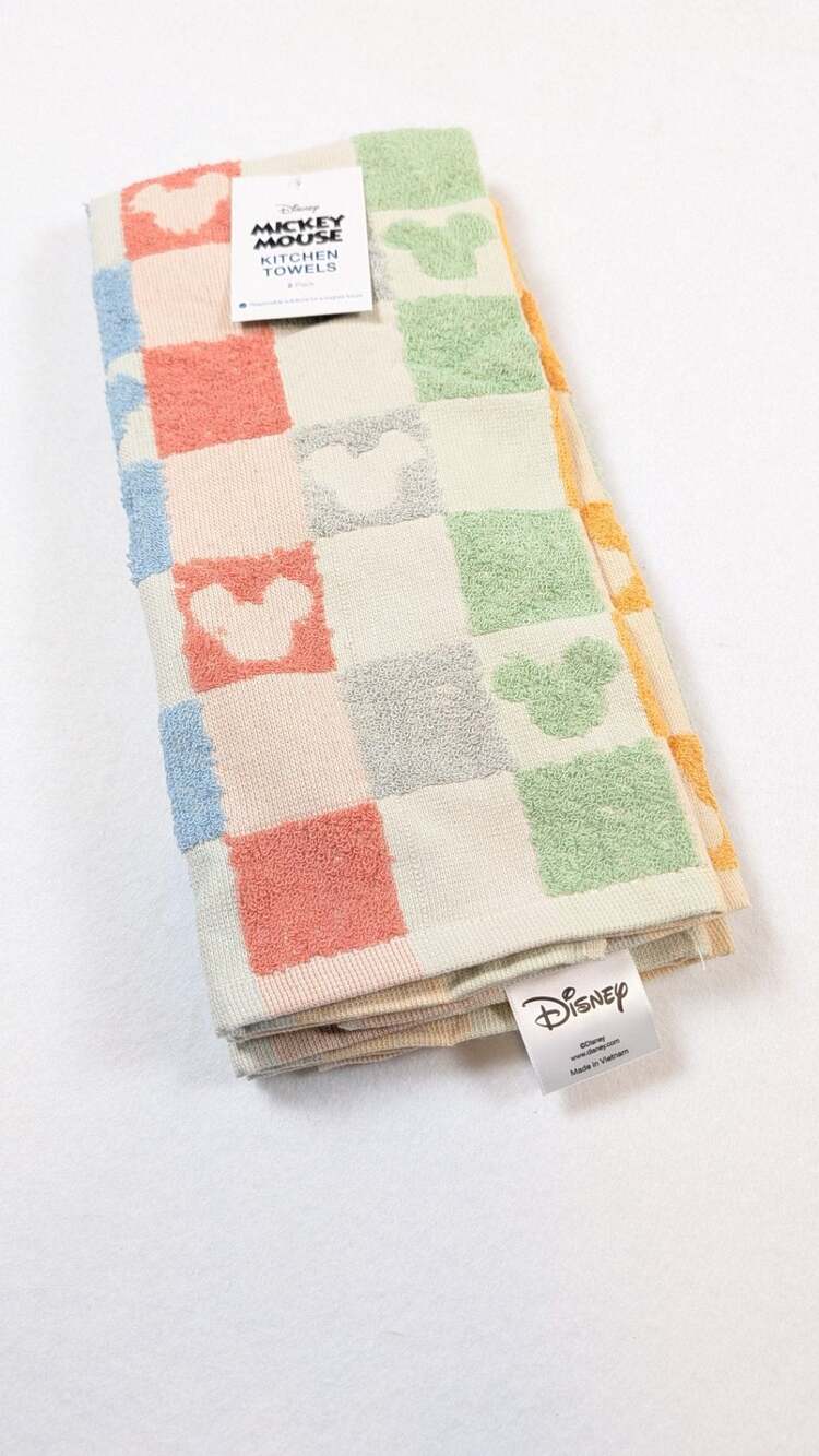 The Big One Disney Mickey Mouse Kitchen Towels 2-Pack Checkered